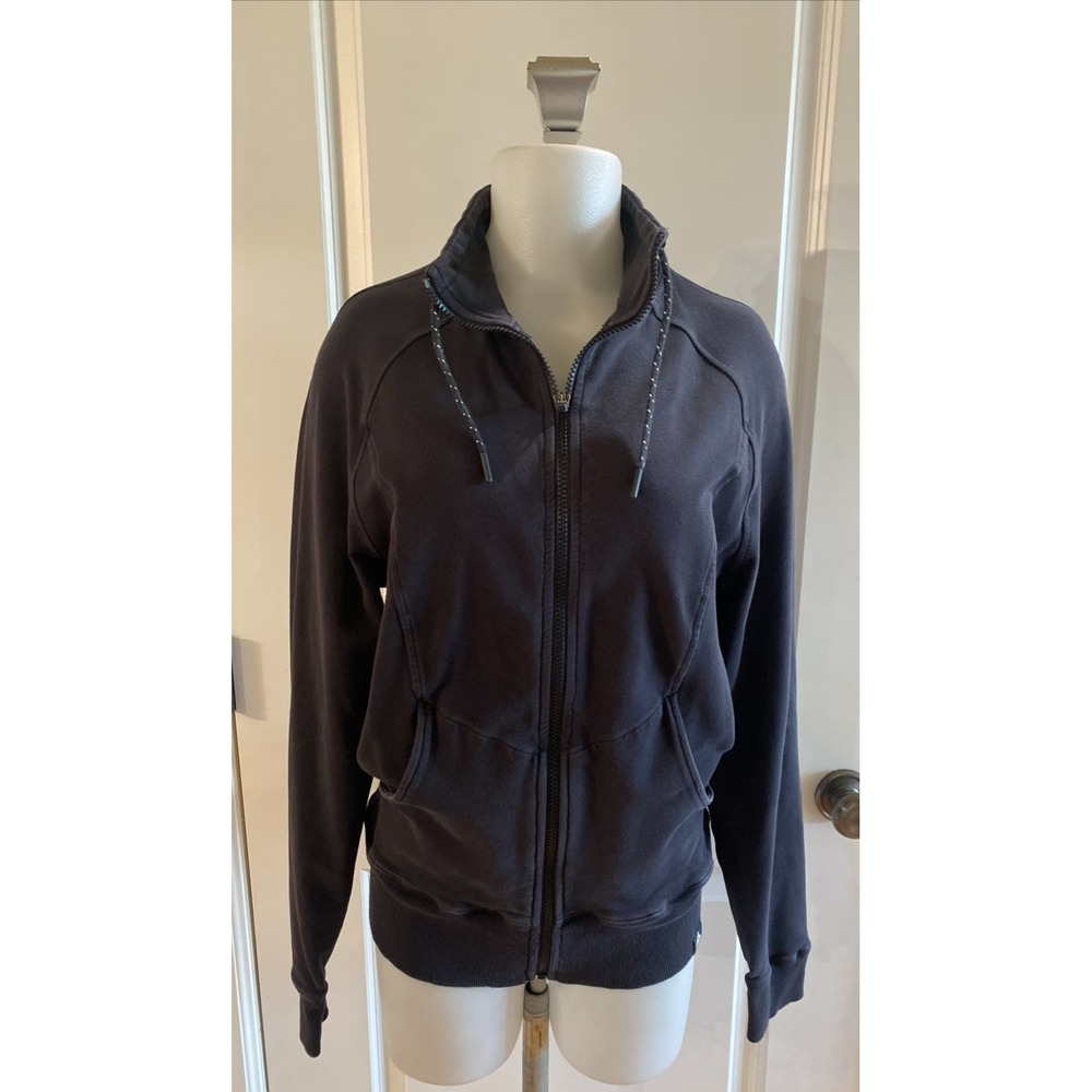 American Giant Sweatshirt Womens Large Black Long Sleeve Full Zip Mock Neck